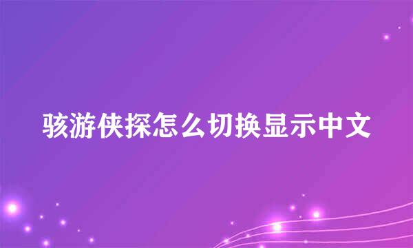 骇游侠探怎么切换显示中文