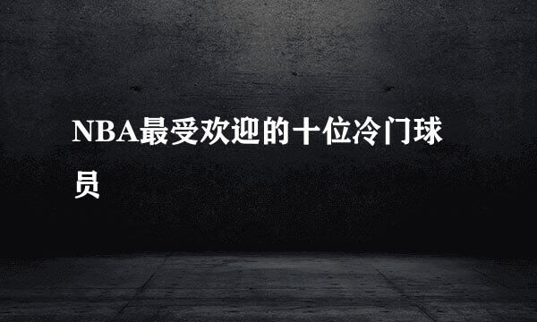 NBA最受欢迎的十位冷门球员