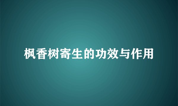 枫香树寄生的功效与作用