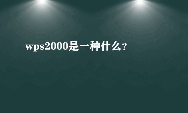 wps2000是一种什么？
