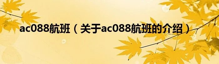 ac088航班（关于ac088航班的介绍）