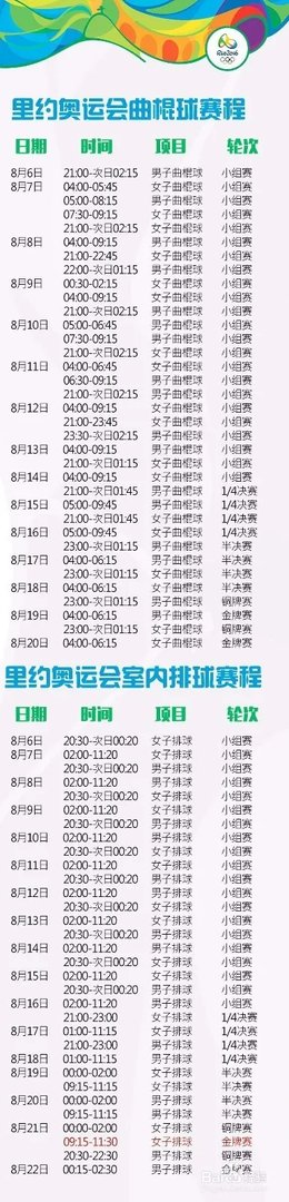 里约奥运会赛程安排 里约奥运会比赛项目时间表