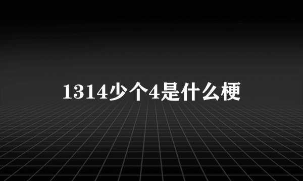 1314少个4是什么梗
