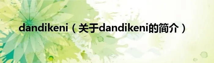 dandikeni（关于dandikeni的简介）