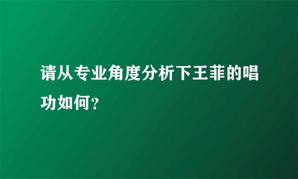 请从专业角度分析下王菲的唱功如何？