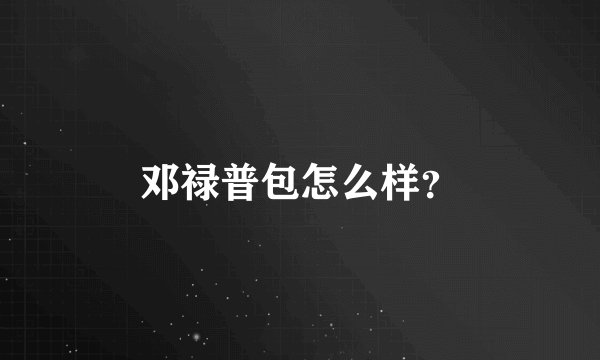 邓禄普包怎么样？