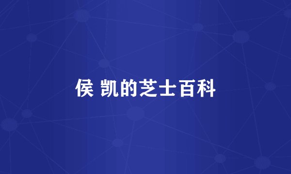 侯 凯的芝士百科