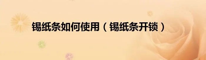 锡纸条如何使用（锡纸条开锁）