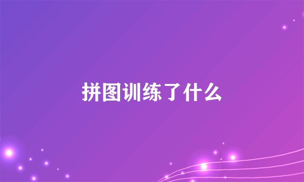 拼图训练了什么