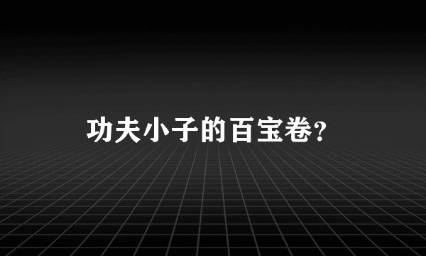 功夫小子的百宝卷？