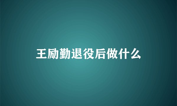 王励勤退役后做什么