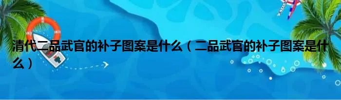 清代二品武官的补子图案是什么（二品武官的补子图案是什么）
