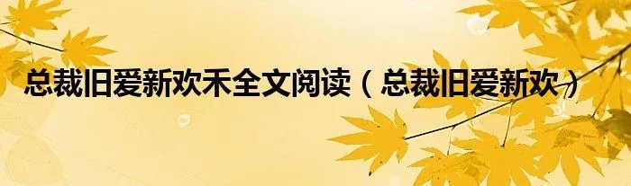 总裁旧爱新欢禾全文阅读（总裁旧爱新欢）