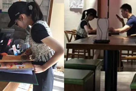 刘强东夫妻下午茶 低调出行太接地气了