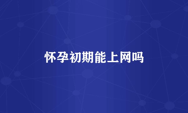 怀孕初期能上网吗