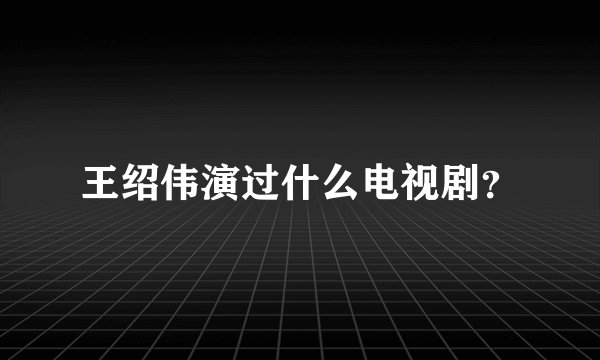 王绍伟演过什么电视剧？