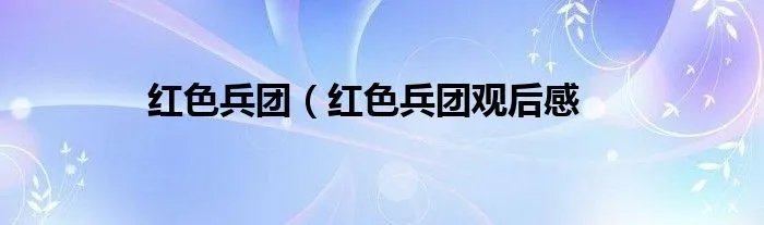 红色兵团（红色兵团观后感