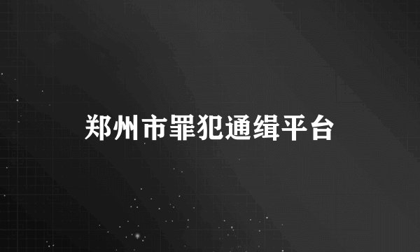 郑州市罪犯通缉平台