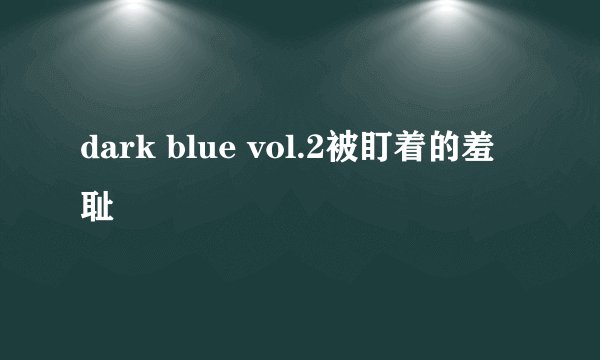 dark blue vol.2被盯着的羞耻