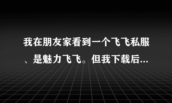 我在朋友家看到一个飞飞私服、是魅力飞飞。但我下载后又不是，，那个是叫什么爽歪歪