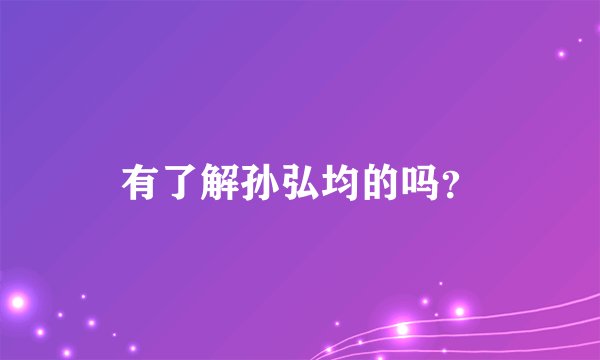 有了解孙弘均的吗？