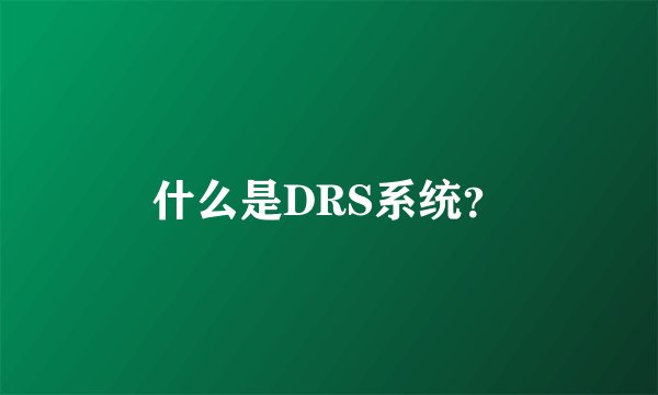 什么是DRS系统？