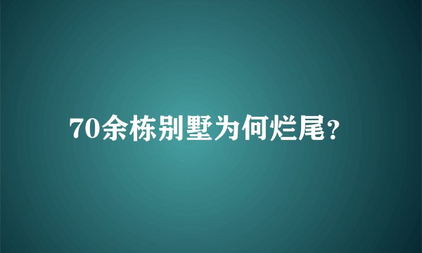 70余栋别墅为何烂尾？
