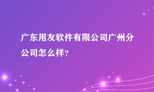 广东用友软件有限公司广州分公司怎么样？