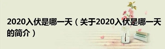 2020入伏是哪一天（关于2020入伏是哪一天的简介）