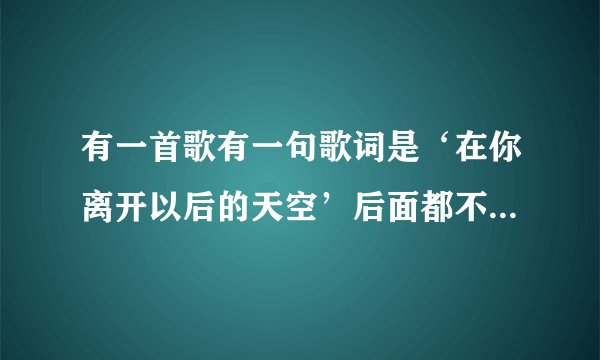 有一首歌有一句歌词是‘在你离开以后的天空’后面都不记得了，那是什么歌