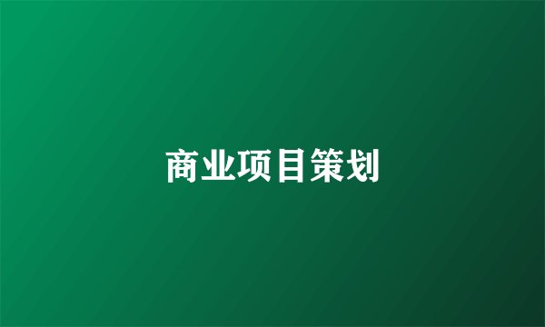 商业项目策划
