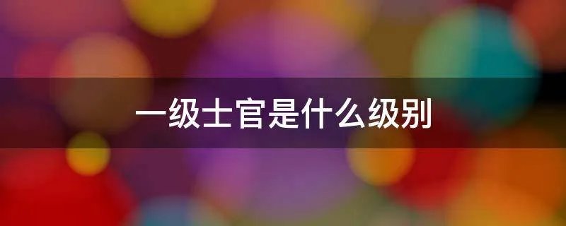 一级士官是什么级别