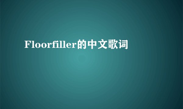 Floorfiller的中文歌词
