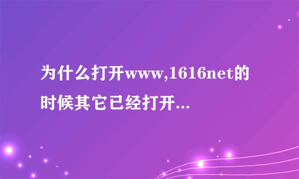 为什么打开www,1616net的时候其它已经打开的网页会没掉呢？是哪个程序出了问题？