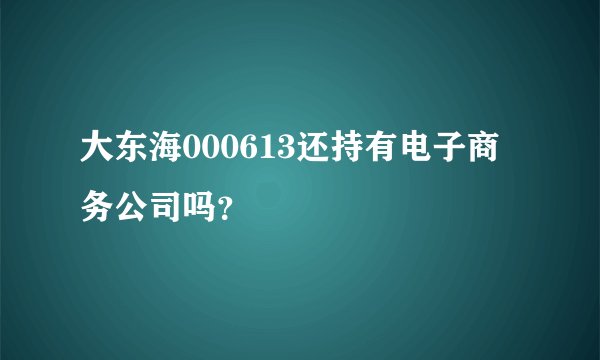 大东海000613还持有电子商务公司吗？