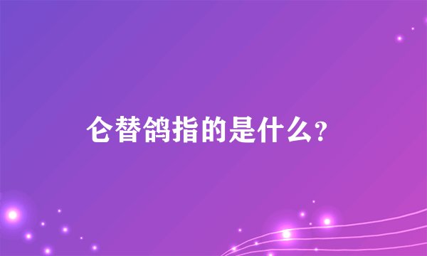 仑替鸽指的是什么？