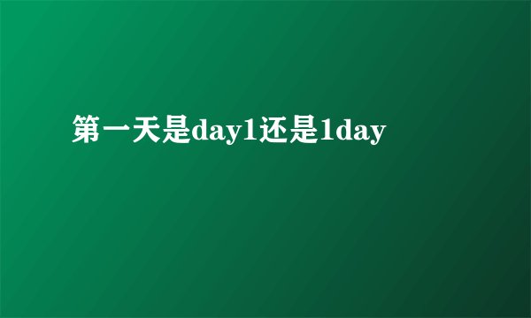第一天是day1还是1day