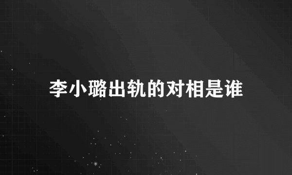 李小璐出轨的对相是谁
