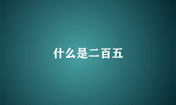 什么是二百五