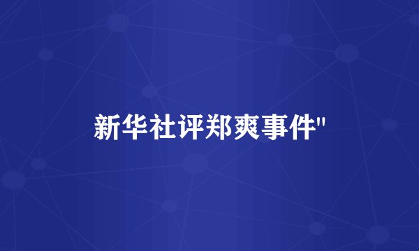 新华社评郑爽事件