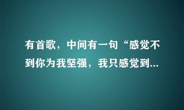 有首歌，中间有一句“感觉不到你为我坚强，我只感觉到你在对我说谎……”是个男的唱的很有节奏感是什么歌