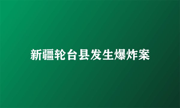 新疆轮台县发生爆炸案