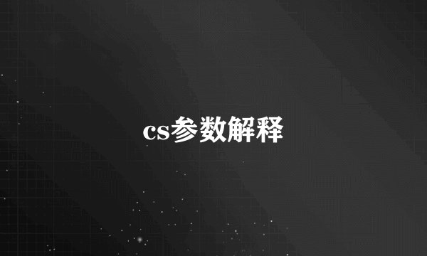 cs参数解释