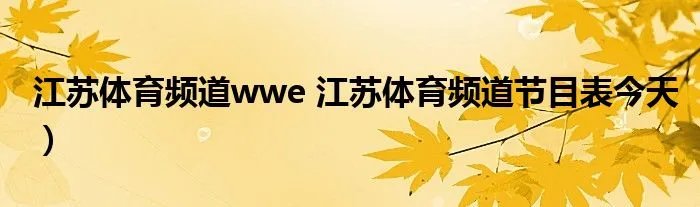 江苏体育频道wwe 江苏体育频道节目表今天）