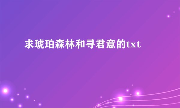 求琥珀森林和寻君意的txt