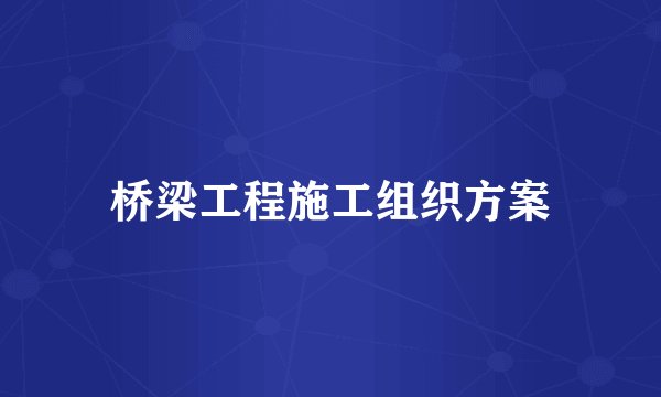 桥梁工程施工组织方案