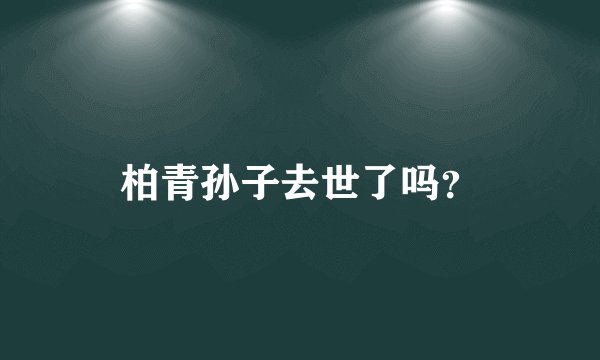 柏青孙子去世了吗？