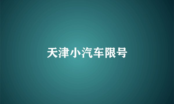 天津小汽车限号