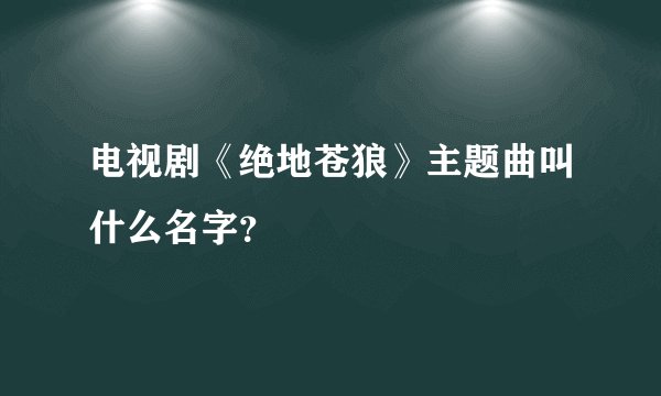 电视剧《绝地苍狼》主题曲叫什么名字？
