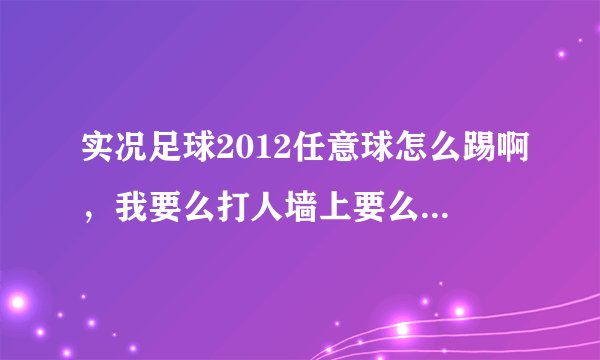 实况足球2012任意球怎么踢啊，我要么打人墙上要么飞。（键盘操作）